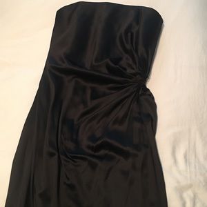 Black Satin Midi Dress